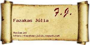 Fazakas Júlia névjegykártya